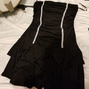 Swing style polka dot tube top dress